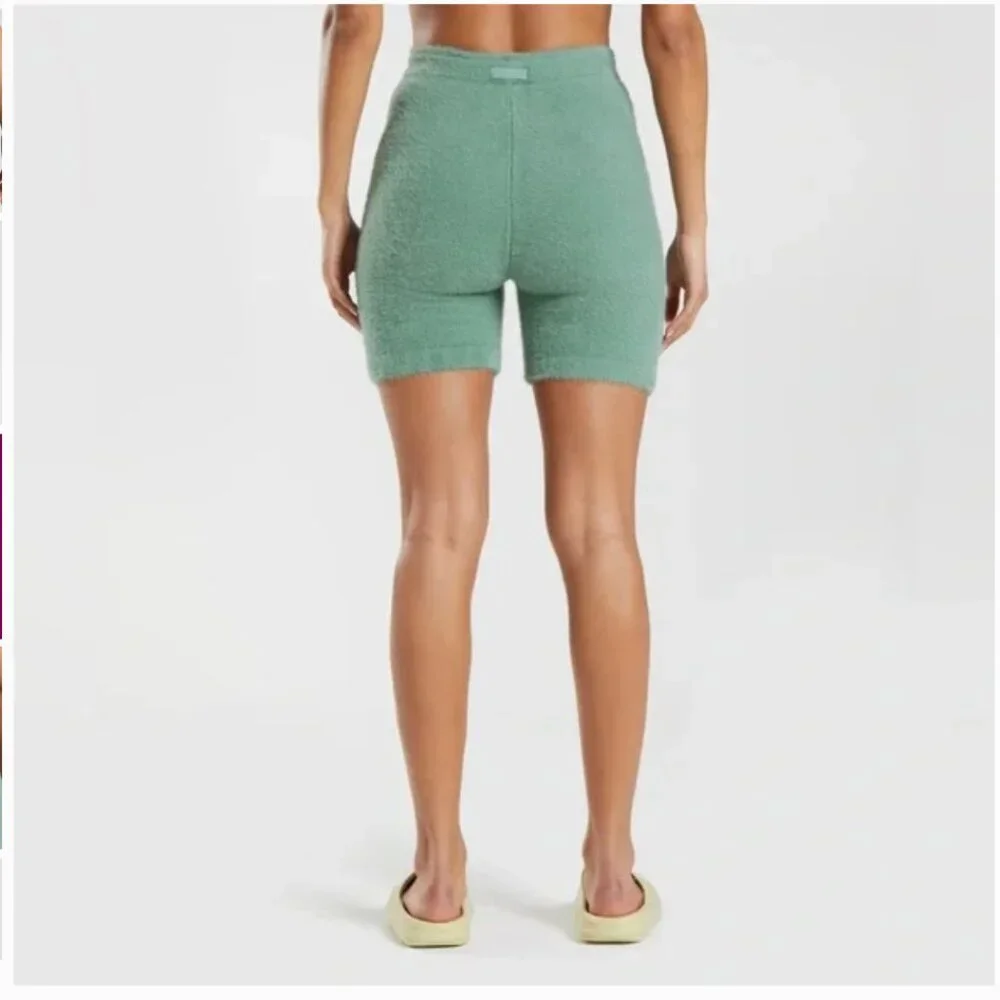 Gymshark x Whitney Simmons Eyelash Knit Shorts Women's Med Green Fuzzy Athletic